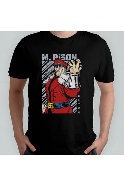 Pixxa Μπλουζάκι Unisex 100% βαμβάκι Street Fighter M. Bison Crew Neck T-shirt Model 1