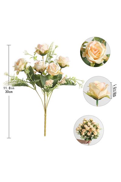 Choice 3Pcs Yellow 1/3Pcs Artificial Rose Flowers Bouquet for Home Room Decor Fake Flowers Garden Wedding P