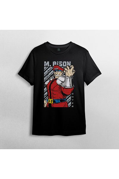 Pixxa Μπλουζάκι Unisex 100% βαμβάκι Street Fighter M. Bison Crew Neck T-shirt Model 1