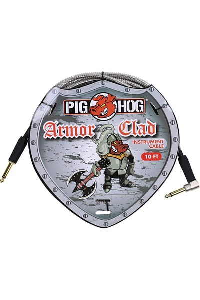 Pig Hog Armor Clad Instrument Cable (3 Meters Straight - Right Angle)