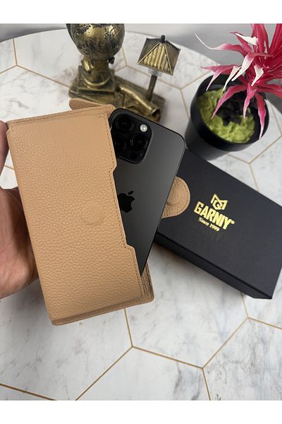 Garniy Biscuit Wallet with Phone Compartment and Handle, Large Compartment