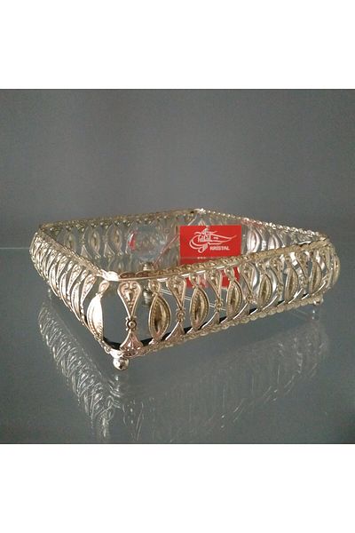 HİLALKRİSTAL Table Top-Mirrored -Crystal Glass Ball -Metal Napkin Holder