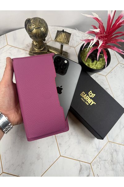 Garniy Fuchsia Wallet with Phone Compartment and Handle, Large Compartment