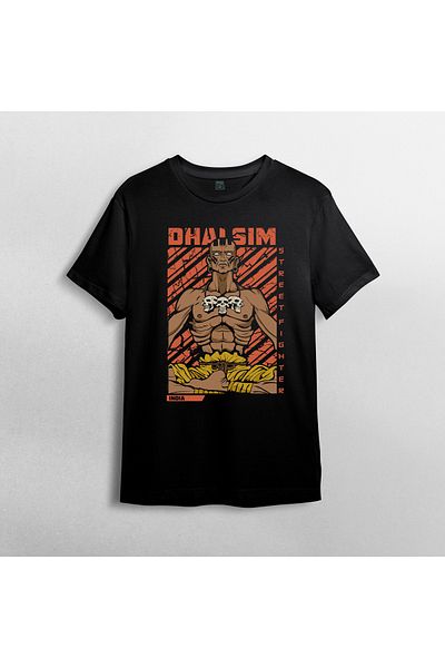 Pixxa Street Fighter Dhalsim Unisex 100% βαμβακερό μπλουζάκι με λαιμόκοψη μοντέλο 1