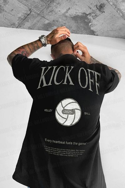 Millionaire Ανδρικό μπλουζάκι μαύρο Kick Off Oversize Loose Wide Fit Loose Cut