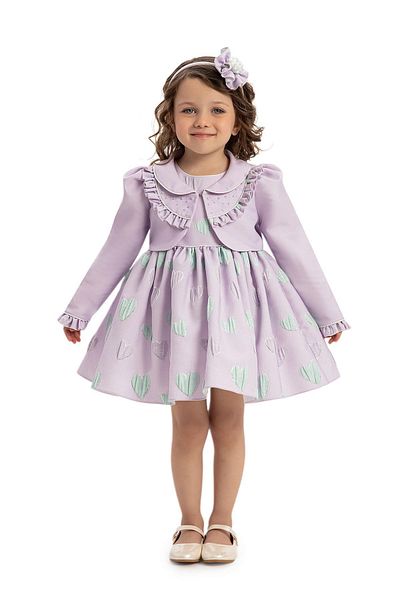 Pamina Baby Girl Bolero and Hair Accessory Dress 6-24 Months Lilac