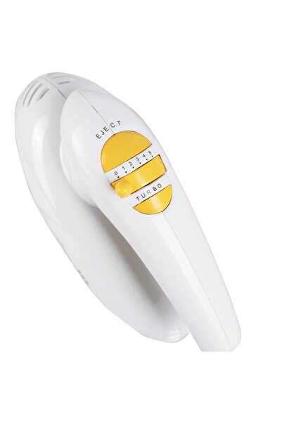 Hausberg Mixer de mana, Hausberg HB-4113, 5 viteze + turbo, design ergonomic, motor din cupru, Alb/Galben