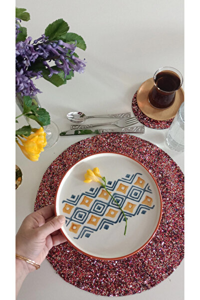 Rose Amerikan Servis 6 Kişilik Kırmızı