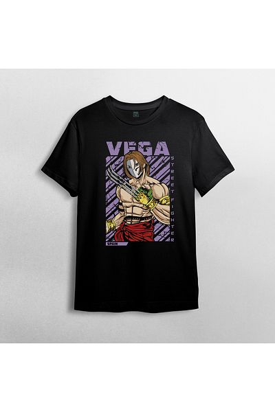 Pixxa Μπλουζάκι με λαιμόκοψη - 100% βαμβάκι Street Fighter Vega Unisex Model 1