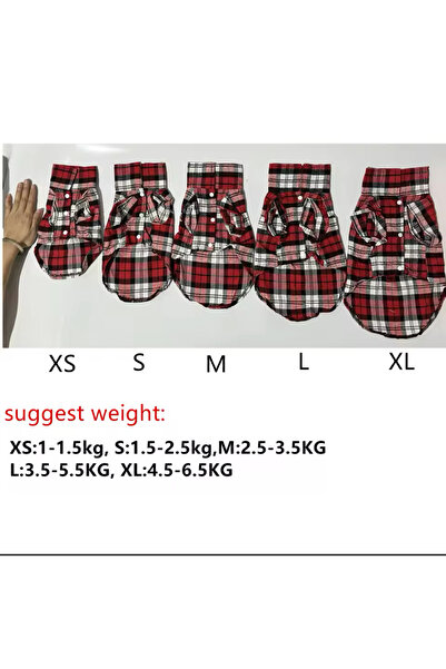 HelloBeautiful Çıtçıtlı Ekose Kedi Köpek Gömleği Küçük Irk