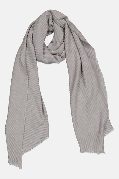 London Fog Women Metallic Knitted Scarf 80 L X 62 H Cm, Grey