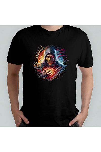 Pixxa Μπλουζάκι Unisex 100% βαμβακερό με λαιμόκοψη Mortal Kombat Model 1