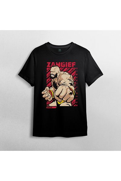 Pixxa Μπλουζάκι με λαιμόκοψη με λαιμόκοψη Zangief Model Unisex
