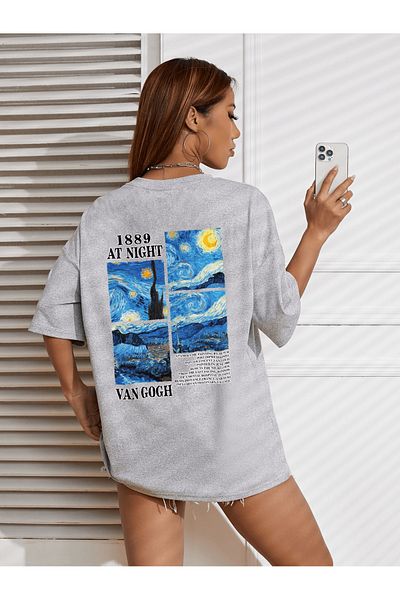 uyguntarz Unisex tričko Van Gogh Oversize s potiskem