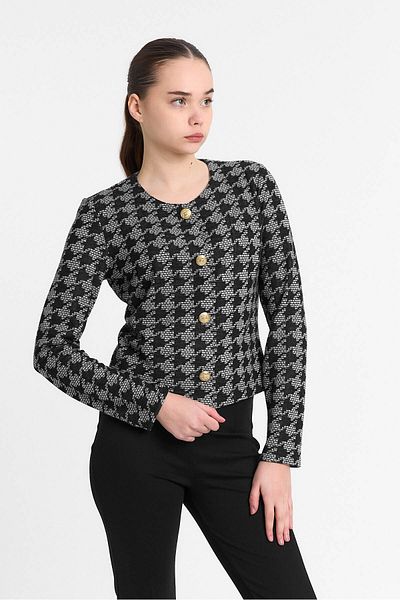 Laranor Anthracite Fabric Gold Button Jacket Cardigan Day Night Chic 25L8013