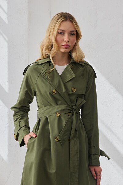 QANU Κλασικό πράσινο παλτό