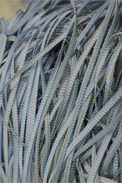 AKÇA TEKSTİL Plain Rope Curtain 100 cm Width 280 cm Length Gray Double Color Ready Rope Curtain