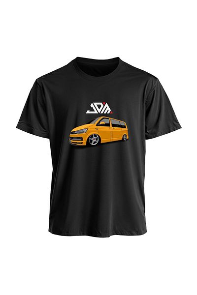 JDM Tricou din bumbac de vară pentru bărbați, tricou JDM Minibus Loose Fit din bumbac 100%