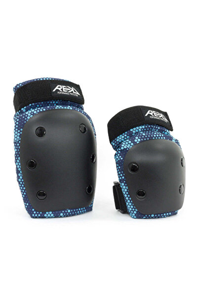 REKD Youth Heavy Duty Double Pad Set - Black/blue [pair] M