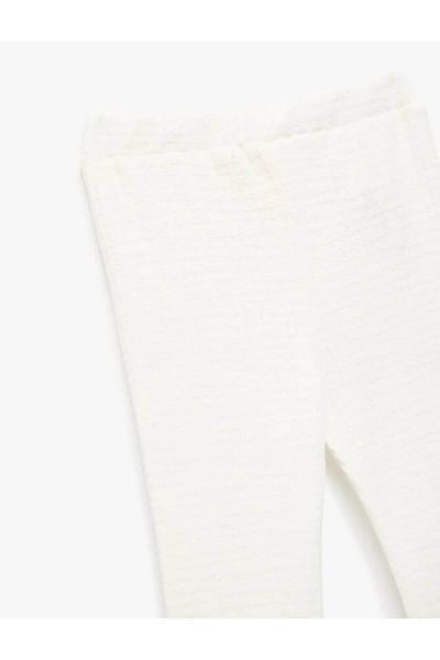 Koton Elastic Waist Viscose Basic Ecru Baby Girl Tights 5Smg40052Ak
