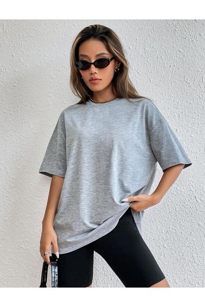 Boi Tricou simplu supradimensionat colorat