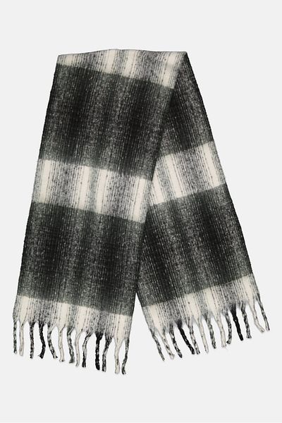Vintage America Women Textured Scarf 220 L X 42 H Cm, Black