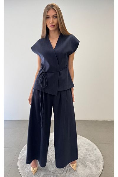 ossons Lace up Vest Pants Suit