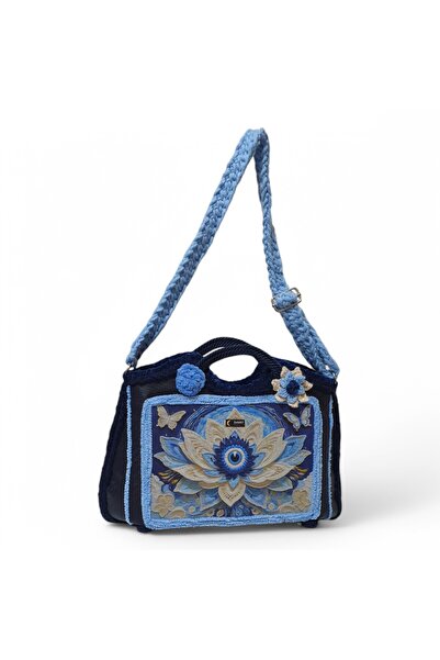 zelart Crochet Knitted Detailed Leather Shoulder Bag, Handmade Special Design...
