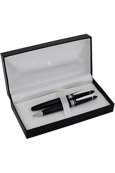 Steelpen Derik Planet Series 0021Dt Black Fountain Pen+Ballpoint Pen New 1122015