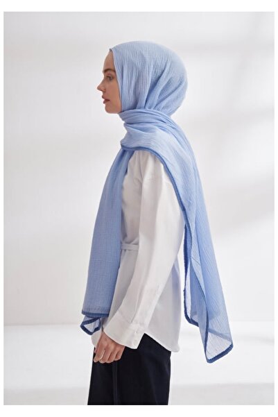 ARMANDA Şal de muselină din bumbac - Baby Blue