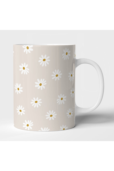 rk tasarım كوب سيراميك طبيعي وأنيق منقوش على شكل ديزي