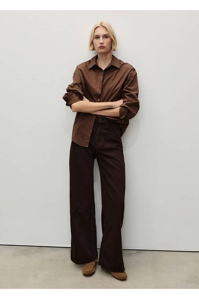 MANGO Woman Балонени дънки с висока талия