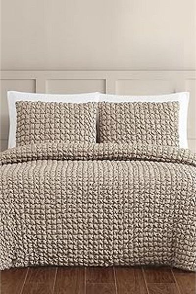Mu Art Ahşap Evlen Home Collection Velvet Stacy Bedspread Set Double Fiber Filled Soft 3 Piece