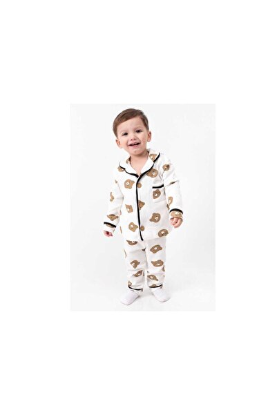 TİJK Baby Boy Teddy Bear Printed Cotton Pajama Set