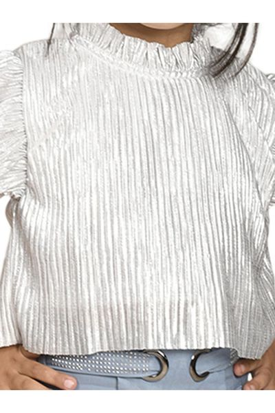 LilPicks By Styli Flutter Sleeves Ruffled Cotton Top