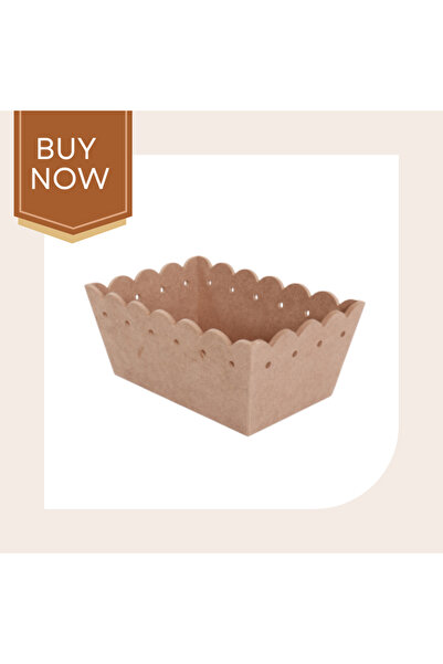 Eymen Hobi Dikdörtgen Ekmeklik Ahşap Hobi Ürünleri Delikli Sepet