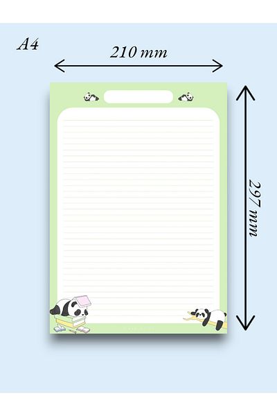 Mirya Notes A4 Panda Patterned Notepad - Notepad
