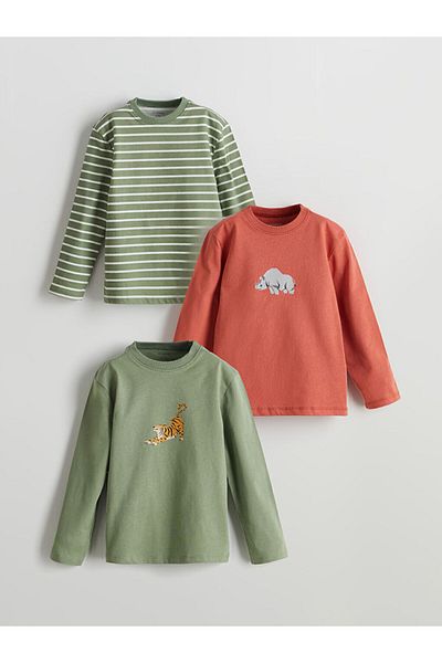 LC Waikiki Lcw Kids Crew Neck Printed Boys T-Shirt 3Pcs