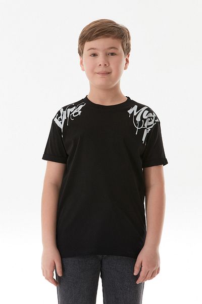 Fulla Moda Text Printed Crew Neck Boy's T-Shirt