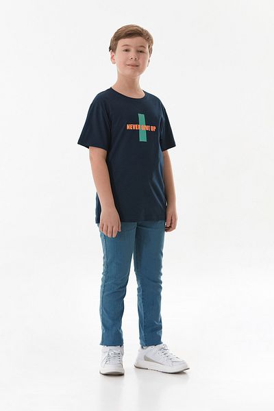 Fulla Moda Момчешка тениска с щампи отпред и отзад от 100% памук
