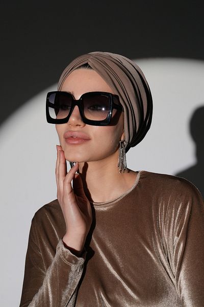 Ambargo Silk Sandy Fabric - Hijab Bonnet, Cotton Combed Cotton Lining and Lycra Fully Padded