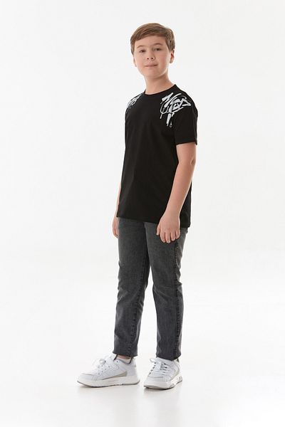 Fulla Moda Text Printed Crew Neck Boy's T-Shirt
