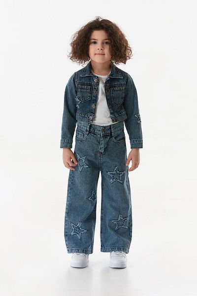 Fulla Moda Pantaloni Palazzo pentru fete cu broderie stea