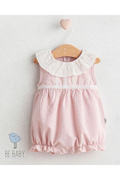 MODA Kız Bebek Dantel Yaka Romper Tulum