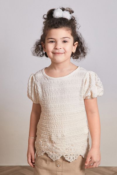 Fulla Moda Κοριτσίστικη μπλούζα με μπαλόνι με κορδόνι στη μέση