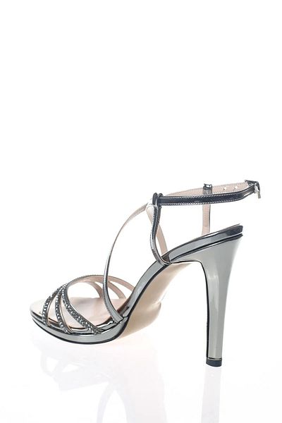 MFT AYAKKABI Thin Heeled Stone Ribbed Evening Dress Shoes - Platinum
