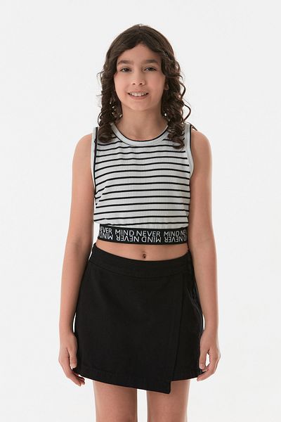 Fulla Moda Κοριτσίστικο κορμάκι με ριγέ κορδόνι με ελαστική μέση