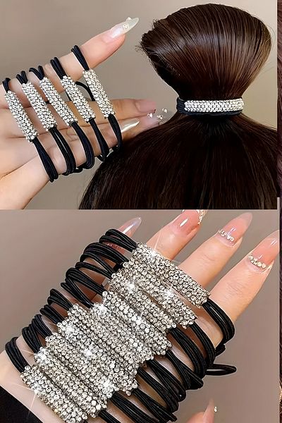 PREGIO 2 Pcs Zircon Stone Rubber Buckle Set