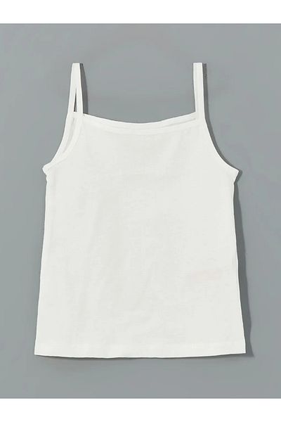 LC Waikiki Lcw Kids Ecru Square Collar Girl's Undershirt 2-Piece