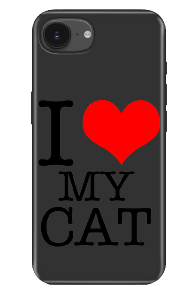 Cekuonline غطاء سيليكون متوافق مع iPhone 16E بتصميم iLoveCat